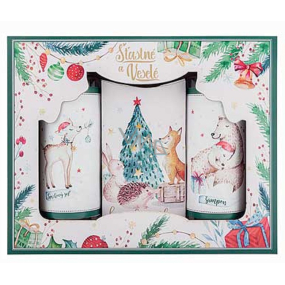 Bohemia Gifts Christmas Happy and Merry shower gel 100 ml + shampoo 100 ml + soap 110 g, cosmetic set