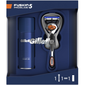 Gillette Fusion5 ProGlide shaver + Fusion5 Ultra Sensitive shaving gel for sensitive skin 75 ml, cosmetic set, for men