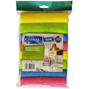 Clanax Sonic Swedish microfiber cloth, mix of colours 30 x 30 cm 180 g/m2 8 pieces