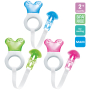 I have a Mini Cooler & Clip lightweight teether with a cooling part and strap for children 2+ months