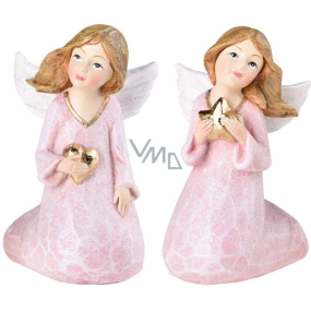 Angel sitting old pink polystone mix 56 x 90 mm