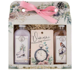 Bohemia Gifts Christmas shower gel 100 ml + Christmas hair shampoo 100 ml + rosehip and rose fragrance card 11 x 6,3 cm, cosmetic set
