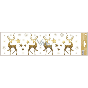 Window film without adhesive stripes with gold embossing deer 64 x 15 cm
