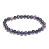 Tiger eye purple bracelet elastic natural stone, ball 6 mm / 16-17 cm, stone of the sun and earth, brings luck and wealth