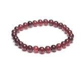 Garnet red elastic bracelet, ball 6 mm / 16 - 17 cm, stone of fire, love