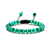 Cat's eye green bracelet natural stone hand knitted, adjustable size, ball 6 mm