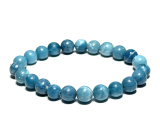 Larimar bracelet elastic natural stone, ball 8 mm / 16-17 cm, stone of mythical Atlantis
