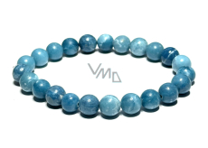 Larimar bracelet elastic natural stone, ball 8 mm / 16-17 cm, stone of mythical Atlantis