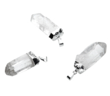 Crystal spike in metal pendant natural stone 3,5 - 4,5 cm 1 piece, stone stones