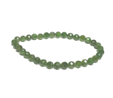 Diopsid facet bracelet elastic natural stone, bead 5 mm / 16-17 cm, double cleansing stone