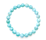 Larimar bracelet elastic natural stone, ball 7 mm / 16 - 17 cm, stone of mythical Atlantis