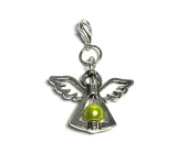 Guardian angel pendant with yellow seed bead 29 x 37 mm