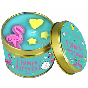 Bomb Cosmetics Beautiful Flamingo - Flamingorgeous scented natural, handmade candle in a tin box burns up to 35 hours