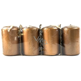 VeMDom Metallic brown candle cylinder 40 x 60 mm 4 pieces