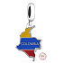 Charm Sterling Silver 925 Colombia Flag - Swinging Map, Travel Bracelet Pendant