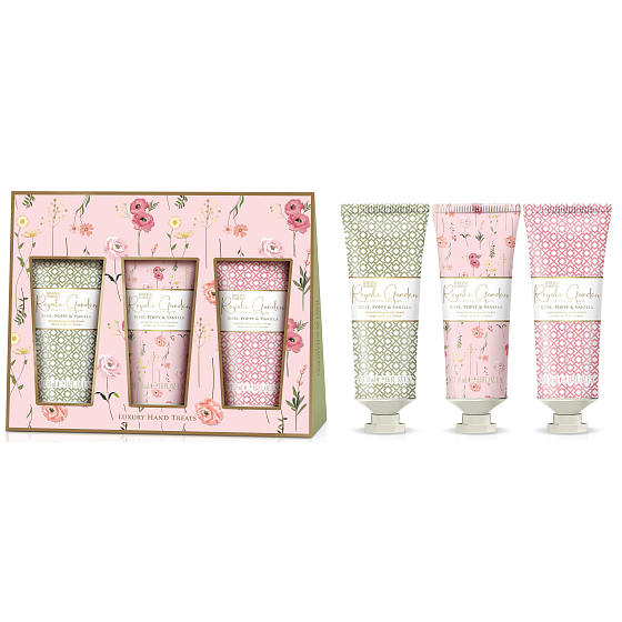 Baylis & Harding Rose, Wolf Poppy and Vanilla hand cream 3 x 50 ml, cosmetic set for women
