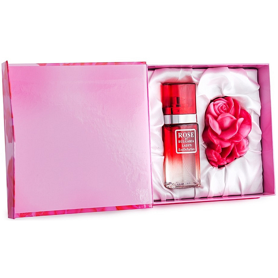 Rose of Bulgaria eau de parfum 25 ml + rose-shaped toilet soap 40 g, gift set for women
