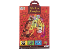 Basic Craft Lion gluing by numbers 4 sheets 22 x 31 cm, age 7+