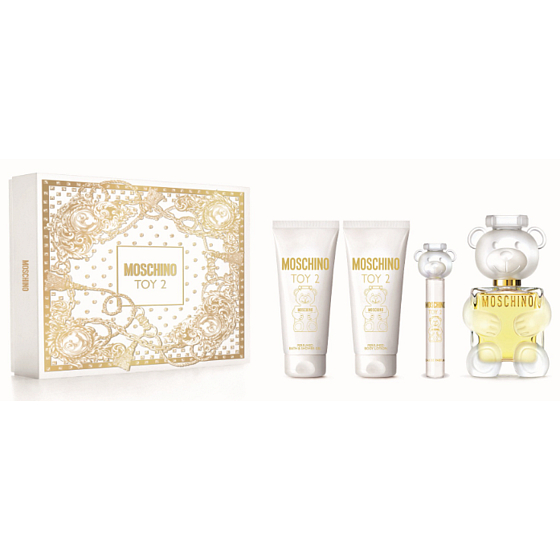 Moschino Toy 2 Eau de Parfum 100 ml + Body Lotion 100 ml + Shower Gel 100 ml + Travel Spray 10 ml, Gift Set for Women