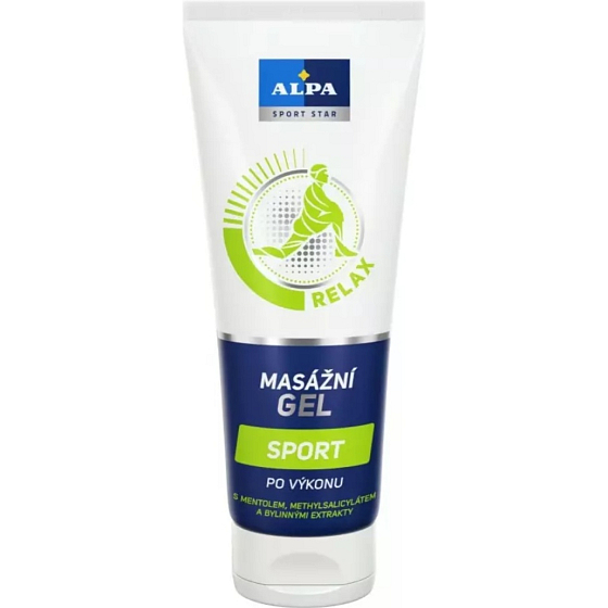 Alpa Sport Star Relax Sport After Exercise Massage Gel with Menthol, Methyl Salicylate and Herbal Extracts 210 ml