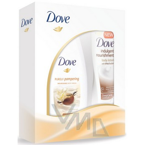 Dove Shea butter and vanilla shower gel 250 ml + body lotion 250 ml, cosmetic set