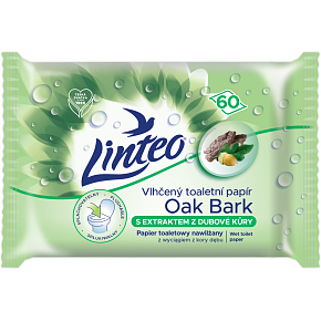 Linteo moist toilet paper with oak bark, 60 pcs
