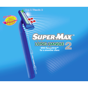 Super-Max Long Handle disposable 2-blade shaver for men 1 piece