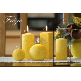 Lima Marble Freesia scented candle yellow cylinder 50 x 100 mm 1 piece