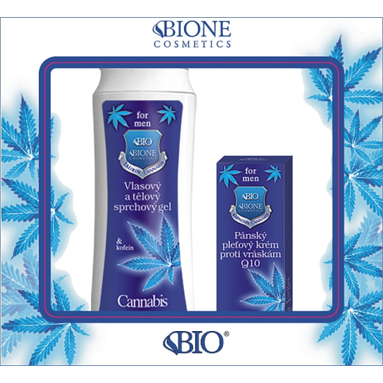 Bione Cosmetics for Men Q10 anti-wrinkle face cream 40 ml + hair and body shower gel 200 ml, cosmetic set