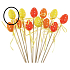 Plastic egg with polka dots yellow recess 4 cm + skewers
