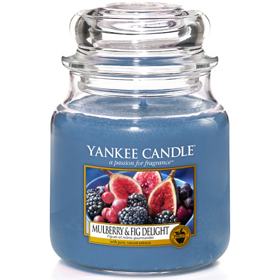 Yankee Candle Mulberry & Fig Delight - Delicious Mulberries and Figs Scented Candle Classic Medium Jar 411 g