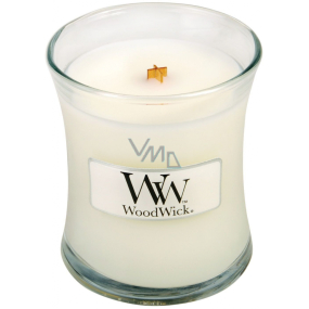 WoodWick Baby Powder - Baby powder scented candle with wooden wick and lid glass small 85 g