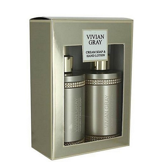 Vivian Gray Crystal Brown Luxury Hydrating Liquid Soap 250 ml + Hand Lotion 250 ml, cosmetic set