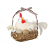 Hen in nest 12 cm 1 piece white