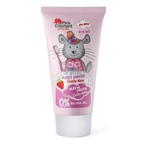 Pink Elephant Chinchilla Nela with strawberry flavored toothpaste for children 50 ml