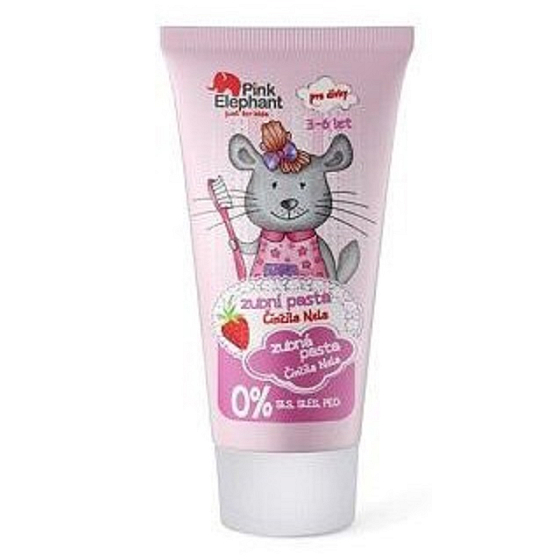 Pink Elephant Chinchilla Nela with Strawberry Flavor Toothpaste for Kids 50 ml