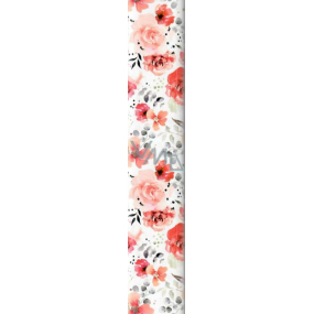 Ditipo Gift wrapping paper 70 x 200 cm white red flowers