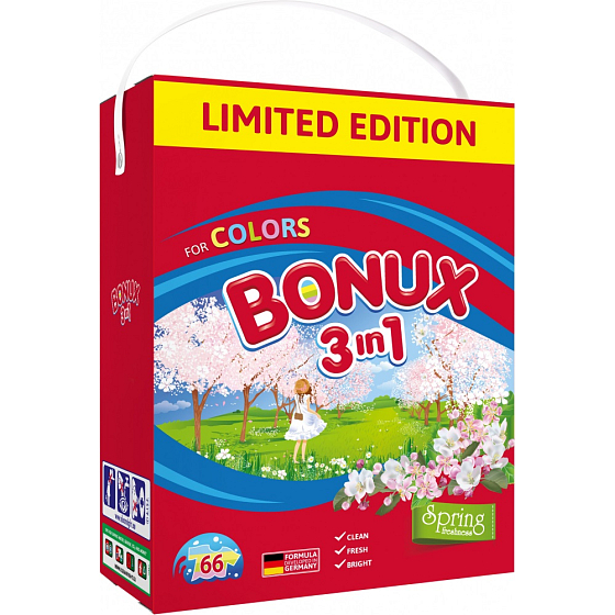 Bonux Color Spring Freshness 3 in 1 washing powder for colored laundry 66 doses 4.95 kg