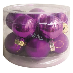 Purple glass flasks set 2.5 cm 12 pieces