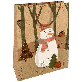 Nekupto Gift kraft bag 28 x 37 Christmas snowman 607 WKHL