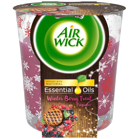 Air Wick Essential Oils Merry Berry - Winter Fruit Scented Glass Candle 105 g