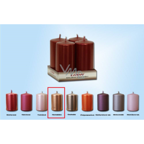 Lima Candle smooth metal copper cylinder 50 x 100 mm 4 pieces