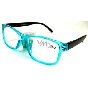 Berkeley Reading glasses +3.5 plastic transparent blue, black sides 1 piece MC2166