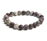 Tourmaline bracelet elastic natural stone, ball 8 mm / 16 - 17 cm, guardian of good mood