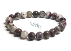 Tourmaline bracelet elastic natural stone, ball 8 mm / 16 - 17 cm, guardian of good mood