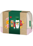Palmolive UP! Citrus & Peach shower gel 200 ml + Smoothies Refreshing Peach shower cream 500 ml + Colgate Max White Charcoal whitening toothpaste 75 ml + toothbrush + cosmetic bag, cosmetic set for women