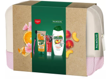 Palmolive UP! Citrus & Peach shower gel 200 ml + Smoothies Refreshing Peach shower cream 500 ml + Colgate Max White Charcoal whitening toothpaste 75 ml + toothbrush + cosmetic bag, cosmetic set for women