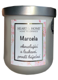 Heart & Home Fresh linen soy scented candle with the name Marcela 110 g