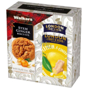 Walkers Lemon & Ginger - Ginger and lemon fruit tea 20 pieces + Walkers Scottish biscuits with candied ginger 150 g, gift set