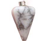 Magnesite / Howlite white pendulum natural stone 2,2 cm, cleansing stone